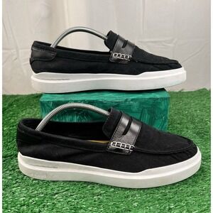 Cole Haan SZ 9.5 Men's Grand 360 Black Canvas Slip-On Loafers Shoes C34765
